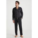 Kom 1U11CPEK241.001-C00207 Edmond Saten 6 Düğme Erkek Pijama Takımı