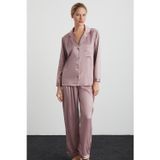 Kom 1U13CPJK241.022-C00072 Sidney Düğmeli Saten Pijama Takımı