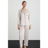 Kom 1U13CPJK241.022-C00180 Sidney Düğmeli Saten Pijama Takımı