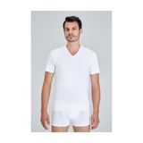 KOM Antonio Basic V Yaka T-Shirt, S, P3107S6479, Beyaz, Erkek