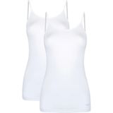Kom Basic Kadın 2'li Beyaz Top Atlet Esnek Kumaşlı Rahat Kesim İç Giyim - XL