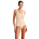 Kom Basic Singlet Pamuklu Kalın Askılı Ten Atlet, XL Beden, Kadın