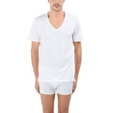KOM Enrico 2'Li V Yaka T-Shirt, 2XL, 44TS10011BEYA, Beyaz, Erkek