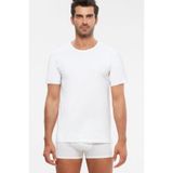 Kom Erkek Beyaz Basic Bisiklet Yaka Pamuk Atlet, 2'Li Set, 3XL Beden