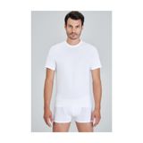 Kom Erkek Beyaz James Bisiklet Yaka T-shirt, M Beden