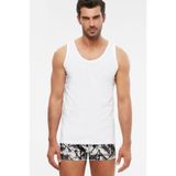 Kom Erkek Penye Atlet,%100 Pamuk, Beyaz, 3XL