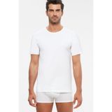 Kom Erkek Penye Kısa Kol 0-Yaka T-shirt, Beyaz, XL