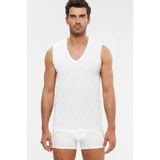 Kom Erkek Penye V-yaka Kolsuz Atlet, Beyaz, 3XL, 2'li Set