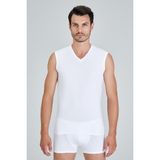 Kom Francesco V Yaka Erkek Atlet - 2XL - Beyaz
