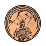 Komando Andı Korku Nedir Bilmeyiz -Yuvarlak Deri Peç - Arma - Leather Patch