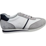 Komcero 4Y1543 Ince Taban Erkek Deri Sneakers Spor Ayakkabı - Beyaz-Gri