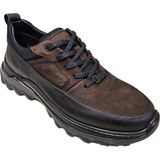 Komcero K3256-25283 Siyah Kahve Bağcıklı Kat Deri Havuz Taban Casual Erkek Outdoor Ayakkabı