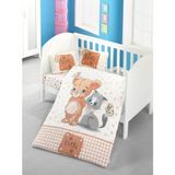 Komfort Home Bebek Nevresim Takımı %100 Pamuk - 100 x 150 cm - Beyaz - Kahverengi