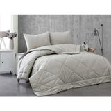 Komfort Home Çift Kişilik %100 Pamuk Kumaş Silikon Dolgulu Yorgan /g1 - 195 x 215 cm - Gri - Antrasit