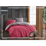 Komfort home çift kişilik ranforce nevresim takımı / ekose kırmızı - 220 x 240 cm - Renkli