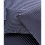 Komfort Home Çizgili Pamuk Saten Yastık Kılıfı / Antrasit (2 Adet) - 50x70 cm