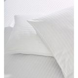 Komfort Home Çizgili Pamuk Saten Yastık Kılıfı / Beyaz (2 Adet) - 50x70 cm