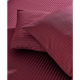 Komfort Home Çizgili Pamuk Saten Yastık Kılıfı / Bordo (2 Adet) - 50x70 cm
