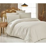 Komfort Home Çizgili Pamuk Saten Yastık Kılıfı / Krem (2 Adet) - 50 x 70 cm