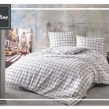 Komfort Home Ekose Ranforce Beyaz Çift Kişilik Nevresim Takımı