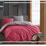 Komfort Home Ekose Ranforce Kırmız Çift Kişilik Nevresim Takım Seti