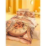 Komfort Home Mavi 3D Çift Kişilik Pamuk Saten 200 x 220 cm Nevresim Takımı