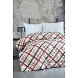 Komfort Home Tek Kişilik Baskılı Pamuklu Silikon Yorgan 155x215 Cm - 155 x 215 cm - Kırmızı - Bej
