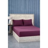 Komfort Home Tek Kişilik Penye Lastikli Çarşaf Seti 120 x 200 cm - Bordo Alez
