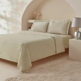 Komfort Home White Collection 120 Tel %100 Pamuk Percale Çift Kişilik Nevresim Takımı Bej