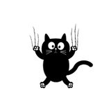 Komik kedi evcil hayvan araba çıkartmaları Siyah 18CM