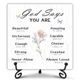 Komik Masa Tabelası, God Say You Are Masa Dekoru, Kişiselleştirilmiş Plaket, Aile Arkadaşları ve Meslektaşları için İlham Verici Hediye, Ofis Yatak Odası Masa Dekorasyon Rafı için Komik Ahşap Dekor