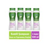 Komili Kuru ve Yıpranmış Saçlar İçin Vegan Temel Bakım Şampuanı 500 ml x 4 Adet
