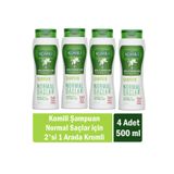 Komili Normal Saçlar İçin 2'si 1 Arada Kremli Vegan Temel Bakım Şampuanı 500 ml x 4 Adet