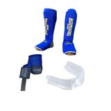 KOMODO SPORT Kick Boks & Muay Thai Bez Kaval Ayaküstü Koruyucu,3,5 M Bandaj ve Dişlik