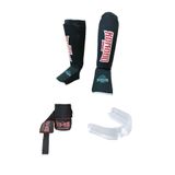 KOMODO SPORT Kick Boks & Muay Thai Bez Kaval Ayaküstü Koruyucu,3,5 M Bandaj ve Dişlik