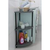 Kompakt 3 Katlı Köşe Raf Modern Çok Amaçlı Raf Banyo, Çamaşır Odası Düzenleyici Şık Köşe Ünitesi - Antrasit