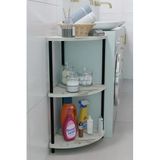 Kompakt 3 Katlı Köşe Raf Modern Çok Amaçlı Raf Banyo, Çamaşır Odası Düzenleyici Şık Köşe Ünitesi Beyaz Mermer