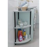 Kompakt 3 Katlı Köşe Raf Modern Çok Amaçlı Raf Banyo, Çamaşır Odası Düzenleyici Şık Köşe Ünitesi - Beyaz