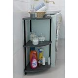 Kompakt 3 Katlı Köşe Raf Modern Çok Amaçlı Raf Banyo, Çamaşır Odası Düzenleyici Şık Köşe Ünitesi Siyah Mermer