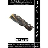 Kompakt Çanta Boy Saç Kırılması Elektriklenme Azaltan Doğal Kemik Tavuskuşu Saç Tarağı 18 X 5.5 Cm