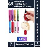 Kompakt Cep Boy Doldurulabilir Taşınabilir Sızdırmaz Pratik Çanta Boy Cep Parfümü Şişesi 5 Ml 2 Adet