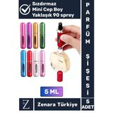 Kompakt Cep Boy Doldurulabilir Taşınabilir Sızdırmaz Pratik Çanta Boy Cep Parfümü Şişesi 5 Ml 5 Adet