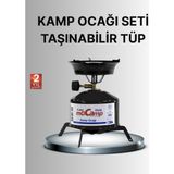Kompakt Kamp Ocağı Seti Gaz Tüplü Ayarlanabilir Alevli 400g Hafif Tasarım