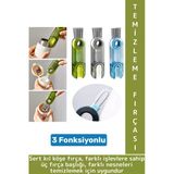 Kompakt Sert Kıllı Zor Nokta Köşe Termos Biberon Bardak 3 Fonksiyonlu Çok Amaçlı Temizleme Fırçası