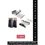 Kompakt Yer Tasarruflu Kemer Pantolon Eşarp Gardırop Dolap Içi 5 In 1 Hareketli Pantolon Askılığı - Çok Renkli