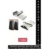 Kompakt Yer Tasarruflu Kemer Pantolon Eşarp Gardırop Dolap İçi 5 İn 1 Hareketli Pantolon Askılığı
