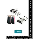 Kompakt Yer Tasarrufu Kemer Pantolon Eşarp Gardırop Dolap 5 In 1 Hareketli Pantolon Askılığı 2 Adet - Çok Renkli