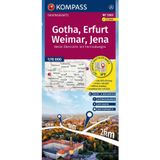 KOMPASS Fahrradkarte 3362 Gotha, Erfurt, Weimar, Jena 1:70.000: reiß- und wetterfest