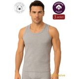Kompedan 3'lü Paket Pamuklu Ribana Kalın Askılı Erkek Atlet | Gri K0113 - 2XL - Gri Melanj