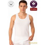 Kompedan 3'lü Paket Pamuklu Süprem Kalın Askılı Klasik Erkek Atlet | Beyaz K0050 - 4XL